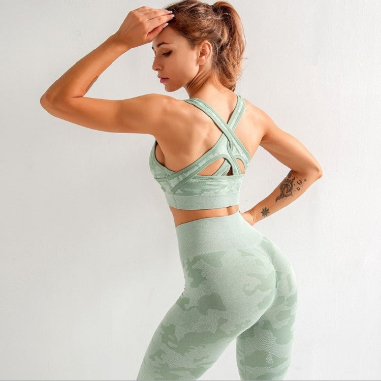 Leopard Print Fitness Bra And Pants Set