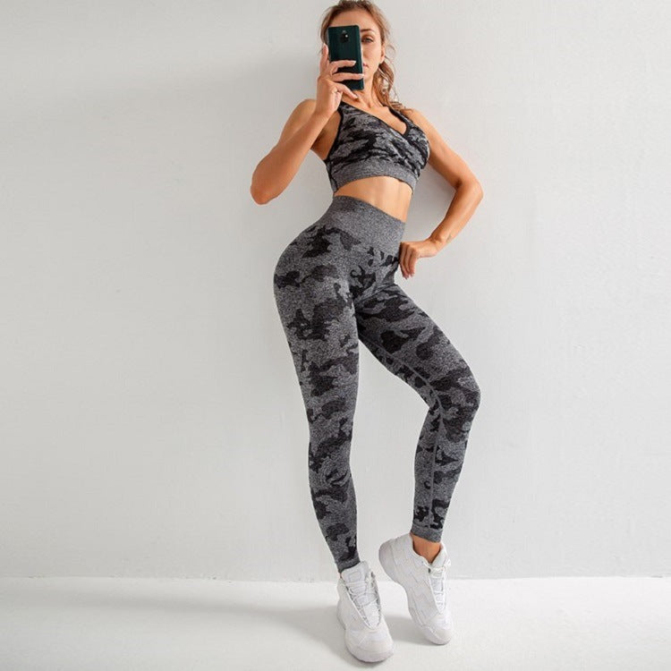 Leopard Print Fitness Bra And Pants Set