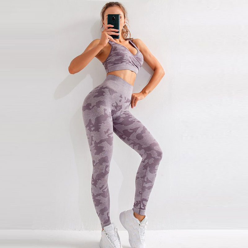Leopard Print Fitness Bra And Pants Set